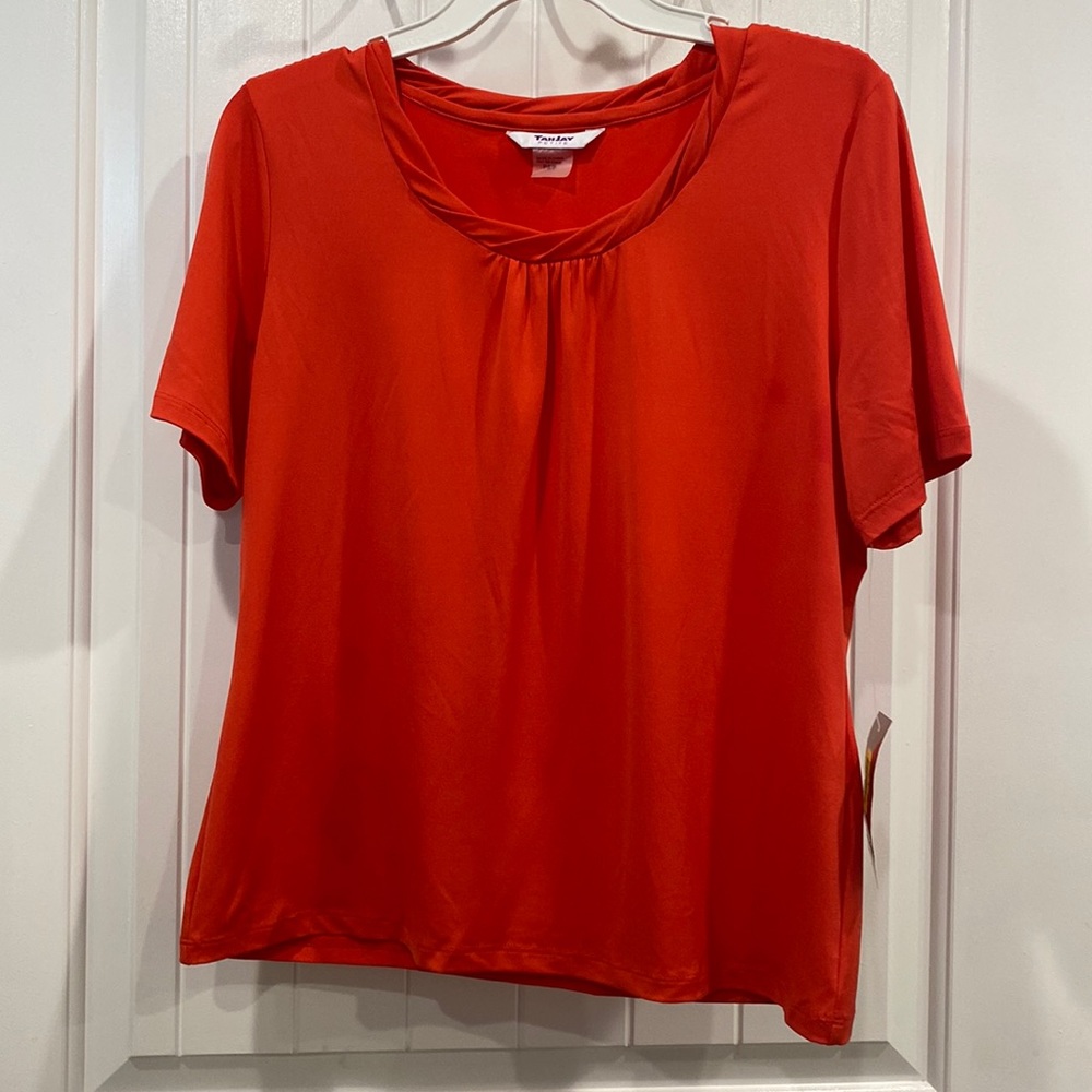 TanJay Women’s Short Sleeve Blouse Solid Size PS #038